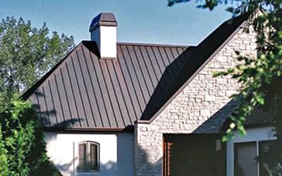 Stone house metal roof